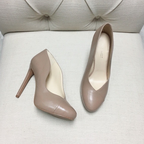 Nine West Shoes - Nine West “Nadya” Nude Leather Heels
